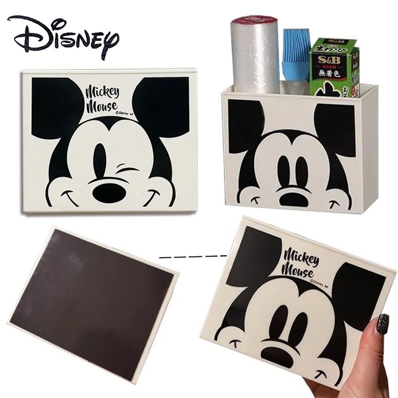

Магнитная стойка для хранения Disney с Микки Маусом для холодильника, железная дверь, коробка для хранения косметики большой емкости, магнитная присоска