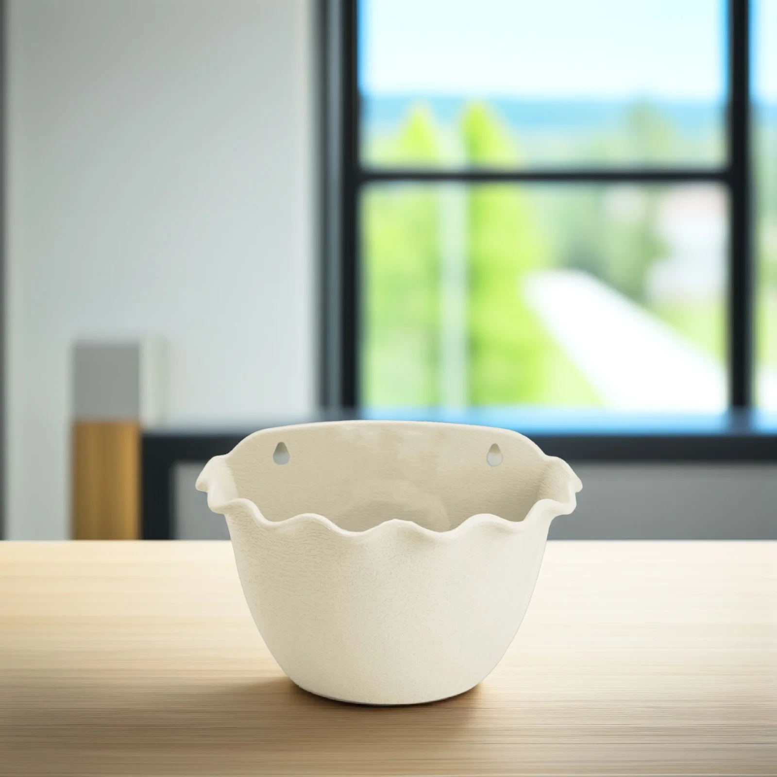 

1pc Semi-Circular Plastic Flower Pot Wave Style Wall Hanging Planter For Indoor Outdoor Use Garden Wall Planter Hanging