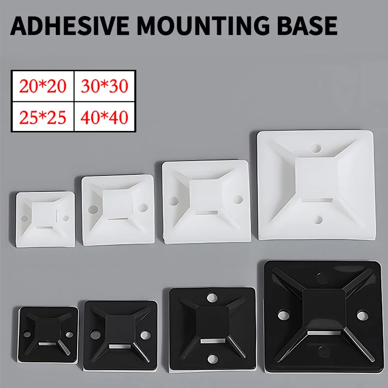 

Bulk Pack 250–1000PCS Adhesive Zip Tie Mounts, Self-Stick Wire Organizer Bases for Electrical Cable, Cord Routing & Wall Support