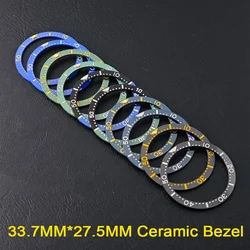 Flat luminous ceramic bezel insert 33.7mm*27.5mm Watch Replacement Watch Parts Watch Cases Replace Accessory Diving Bezel Ring