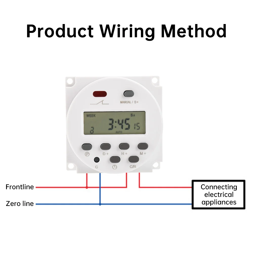 Gaqqee 1 الفاصل الزمني 12 فولت 24 فولت 110 فولت 220 فولت الرقمية LED الموقت التبديل 7 أيام أسبوعي للبرمجة الوقت التتابع مبرمج CN101S