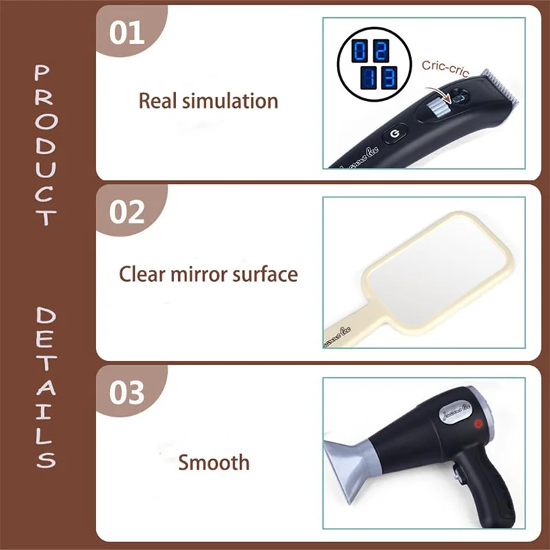 مجموعة أدوات حلاقة للأطفال للعب التظاهر ، ألعاب صالون تصفيف الشعر ، مجموعة ألعاب تصفيف للأولاد ، هدية أداة مكياج للحلاقي ، 23 أو