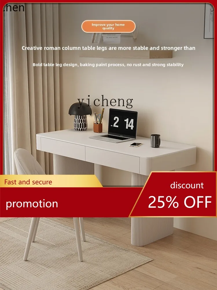 

HXL Desk Modern Bedroom Home Slate Study Desk Solid Wood Computer Desk Dresser Integrated