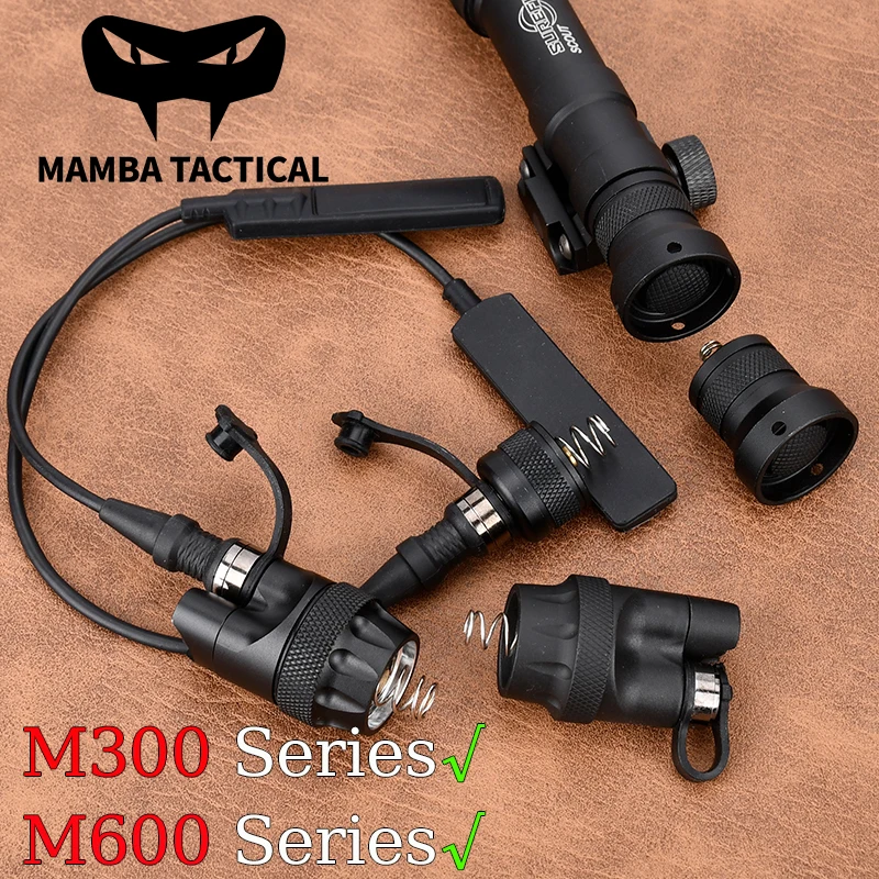 WADSN M300 M600 Series Flashlight Rear Cap Metal CNC LightCap Flashlight Replacement Parts M600 Scout Light Switch SF Plug