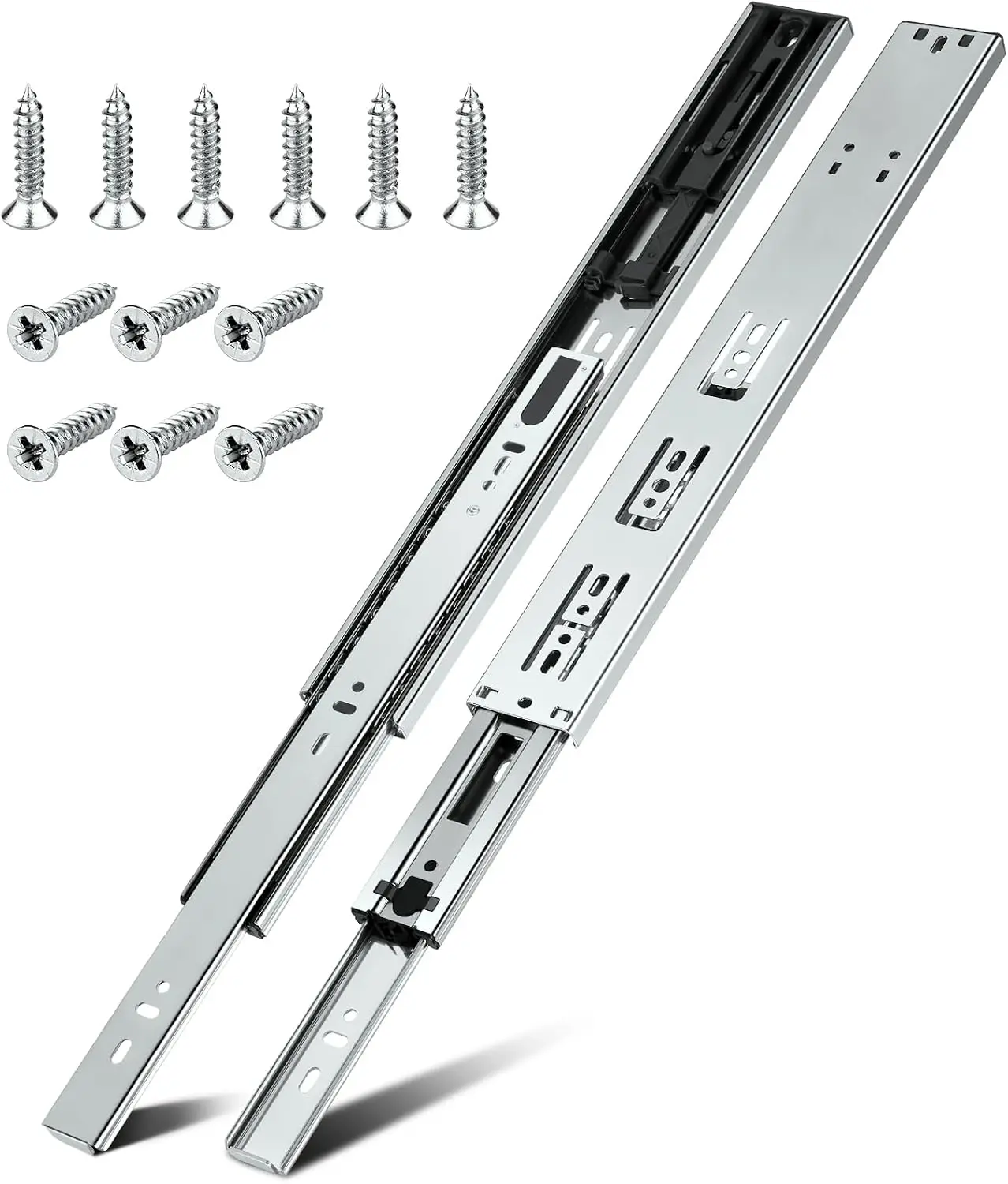 20 Inch Full Extension Soft Close Side Mount Drawer Slides Heavy Duty Ball Bearing Cabinet Rails Cold-Rolled Steel Rust Resistant 200LB Load Capacity, 10 Pairs