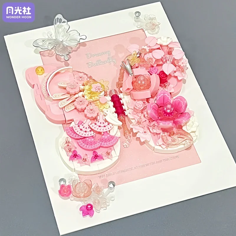 

Wonder Moon Building Blocks Butterfly Photo Frame Assembly Toys Micro Particle Puzzle Slow Poke Decorations Exquisite Gifts