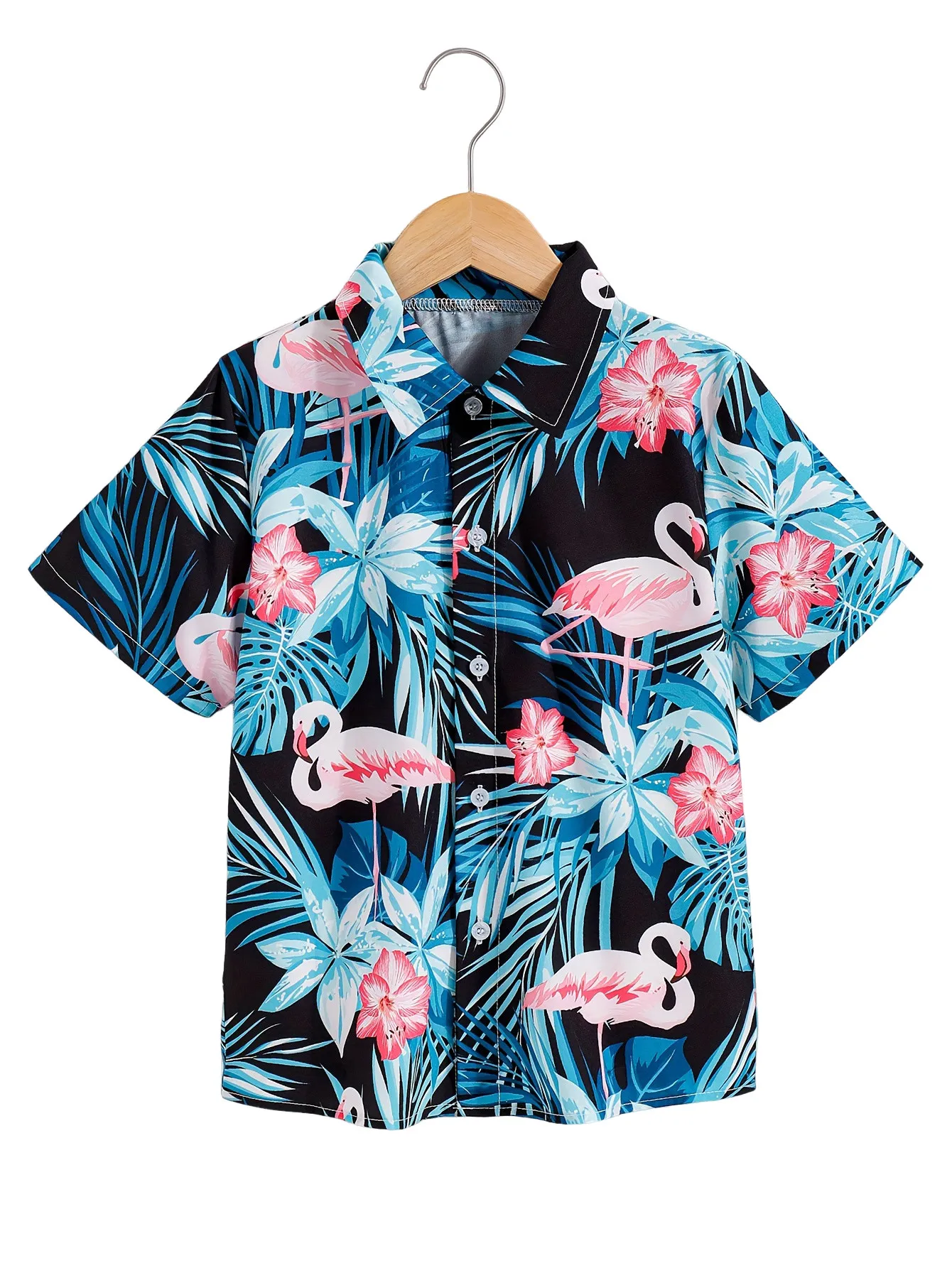 Boys Beach Hawaii Shirt Short Sleeve Button Down Comfy Loose Breathable Summer Holiday Shirt Clown Print Tops Collar Shirts