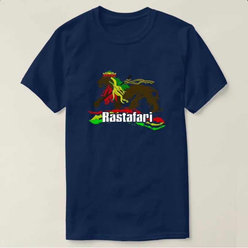 Iron, Lion, Zion Rasta Reggae T-Shirt O-Neck Short Sleeve Summer Casual Mens T-shirt