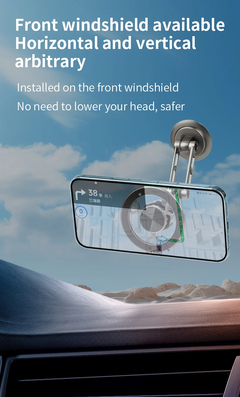 حامل هاتف السيارة المغناطيسي 360 لهاتف Xiaomi 15T Redmi Note 15 14، Google Pixel 10 9، OnePlus 11،Oppo Reno 13 Pro، Moto G86 Stand Mount