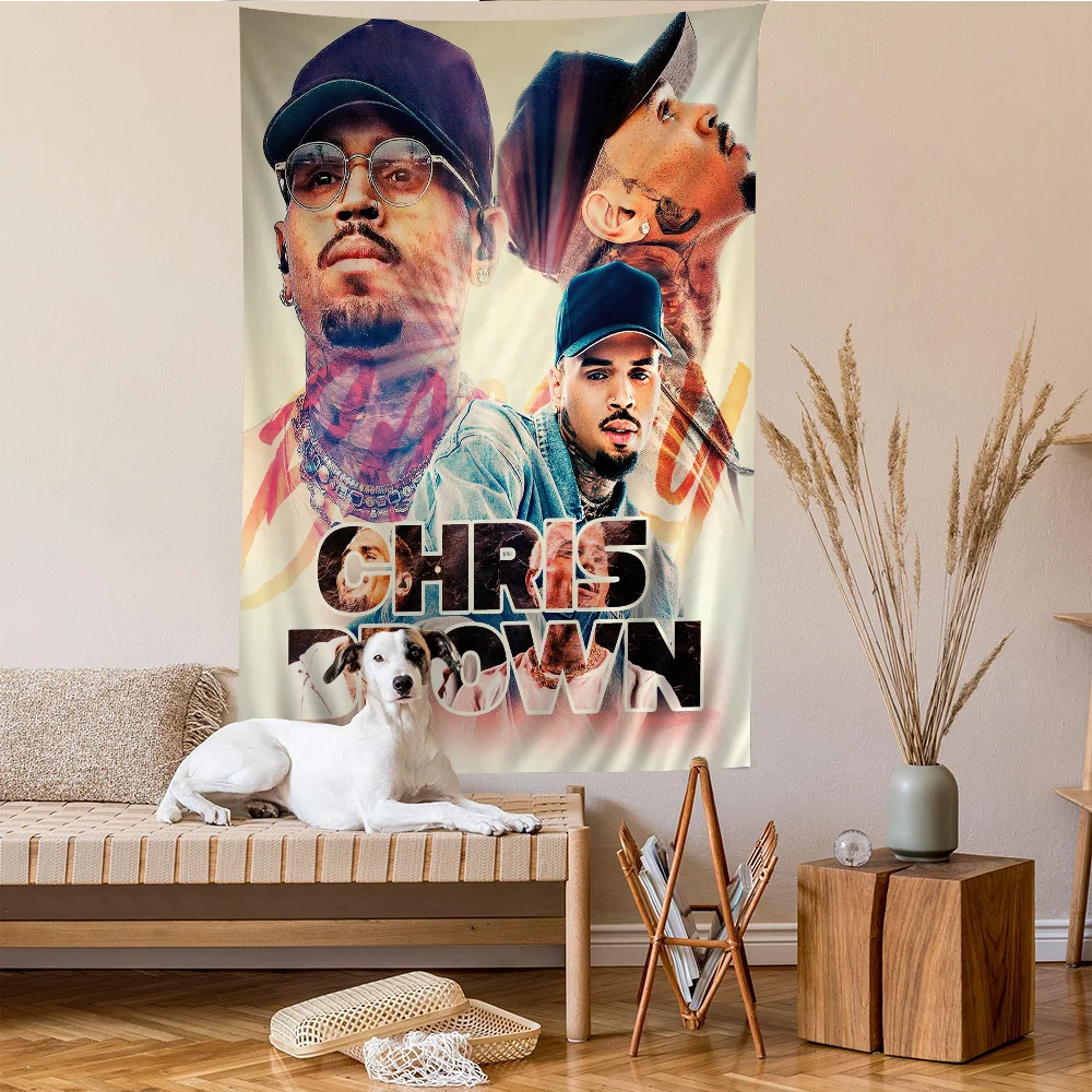 C-Chris B-Brown  Anime Tapestry Hippie Flower Wall Carpets Dorm Decor Wall Hanging Home Decor