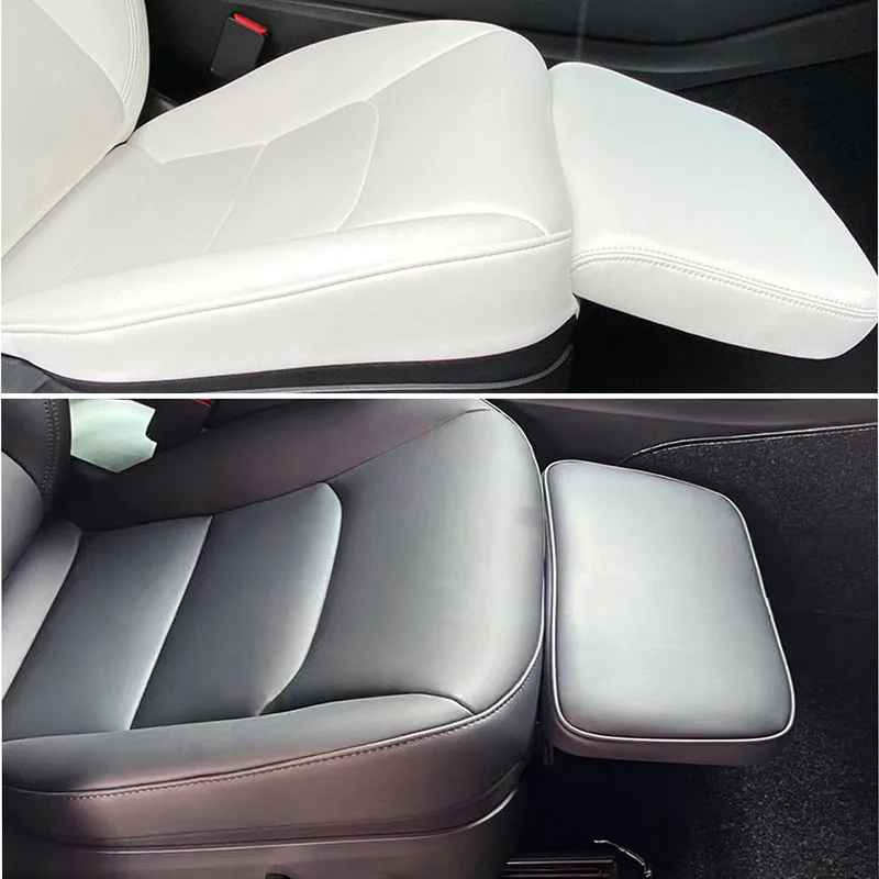 Per Tesla Model3/Y Co-pilot Leg Rest Seat Leather Soft Foot Support Leg Knee Pad Extension Mat