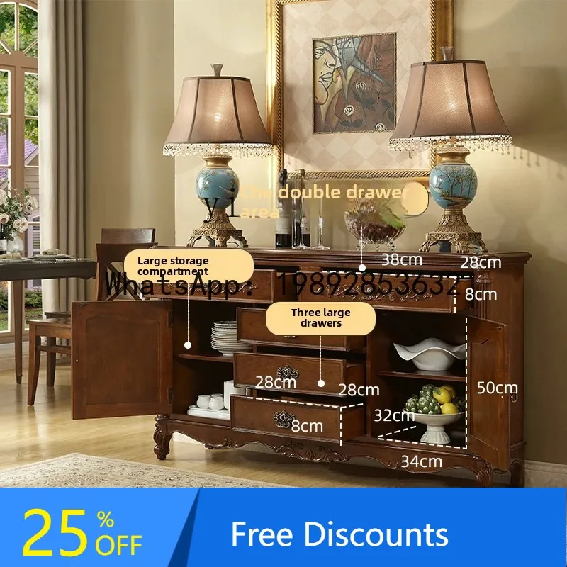

LYY Solid Wood Sideboard Integrated Wall Storage Cabinet Vintage Tea Sideboard home accessories