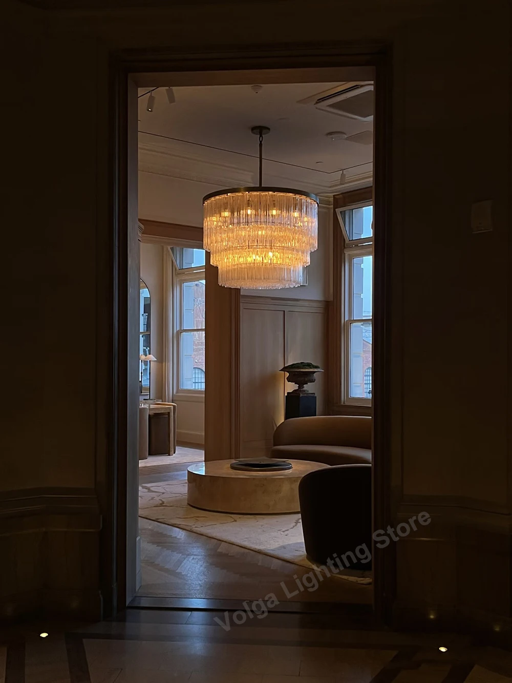 Modern Classic American Style New Designer Chandelier Black, Home Decor Indoor Luxury Glass Light Fixture for Dining Room