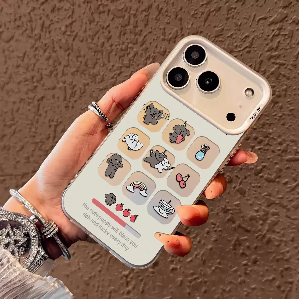 

Case for iPhone 17 Air 16 Pro Max 15 14 13 Plus 12 11 Camera Protection Hard Durable Bumper for Male Female Puppy Kitten Leopard