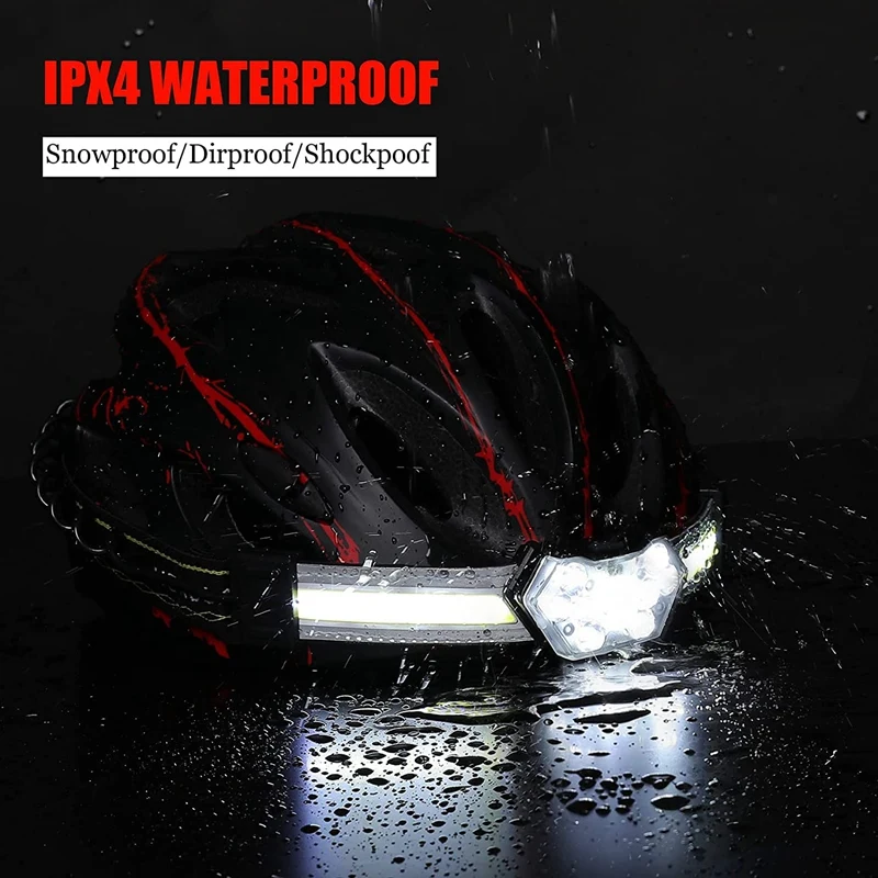 مصباح أمامي ذو شعاع عريض قابل لإعادة الشحن ليد ، مصباح مقاوم للماء ، مصباح عمل ، جري ، تخييم ، مشي لمسافات طويلة ، صيد ، تعديل °