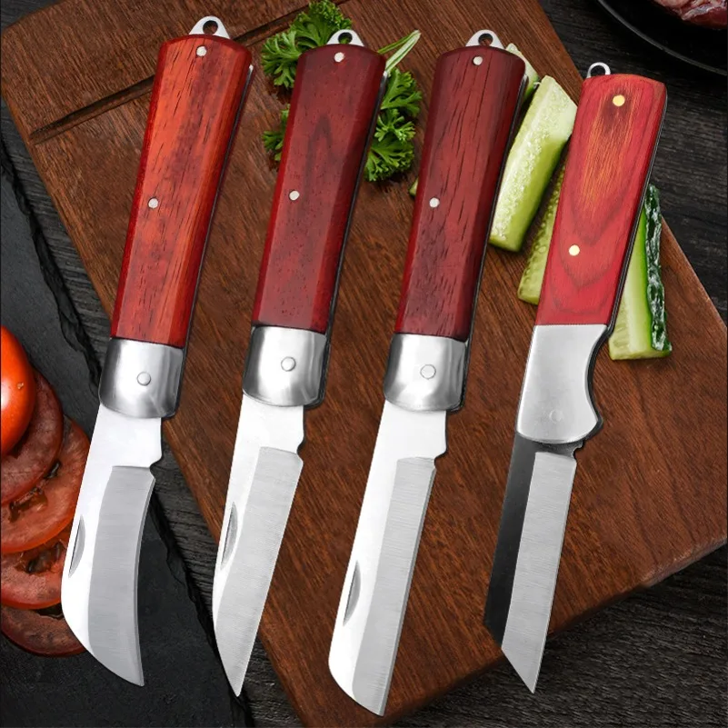 Coltello per disossare lama forgiata a mano coltello per innesto BBQ affettare carne frutta coltelli da cucina manico in legno coltello pieghevole