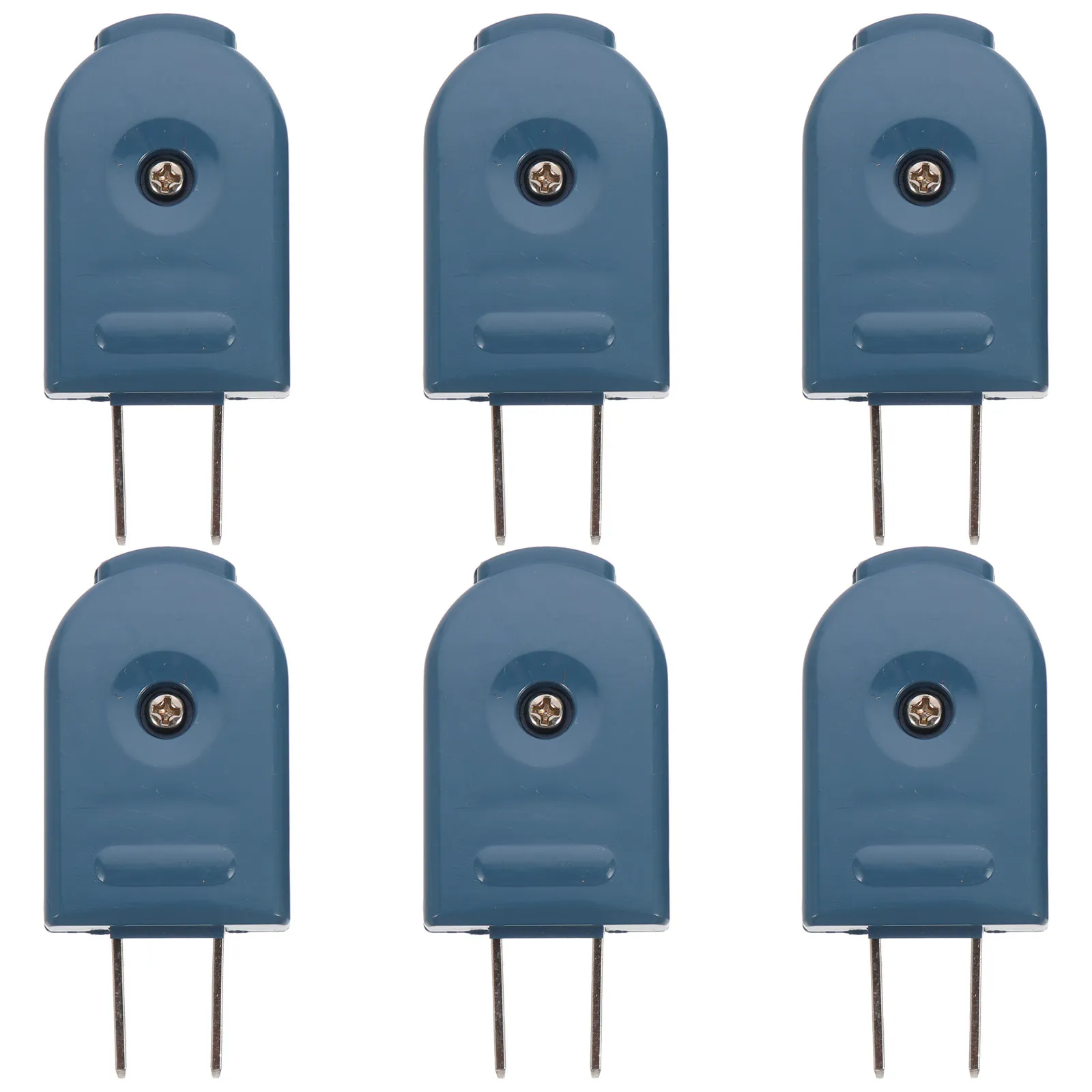 6Pcs Us Standard Electric Plug 2 Prong Replacement Rotatable 125V 10A Male Plug Extension Cord Replacement Small Appliance