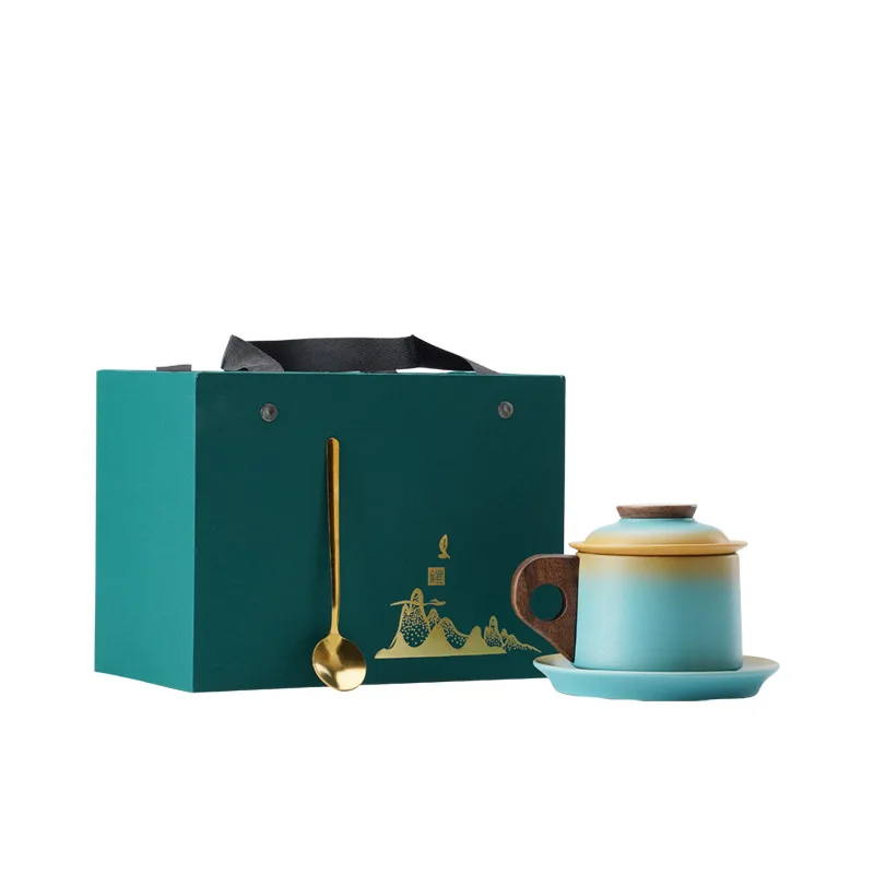 Coarse Pottery Japanese Style Coffee Set Saucer High-end Creative Retro Design Ceramic Mug Cup Event Gift - view 5