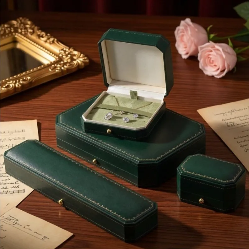 Octagon Jewelry Packaging Box Vintage Necklace Case Portable Earrings Bracelet Storage Boxes Valentines Jewelry Organizer Cases