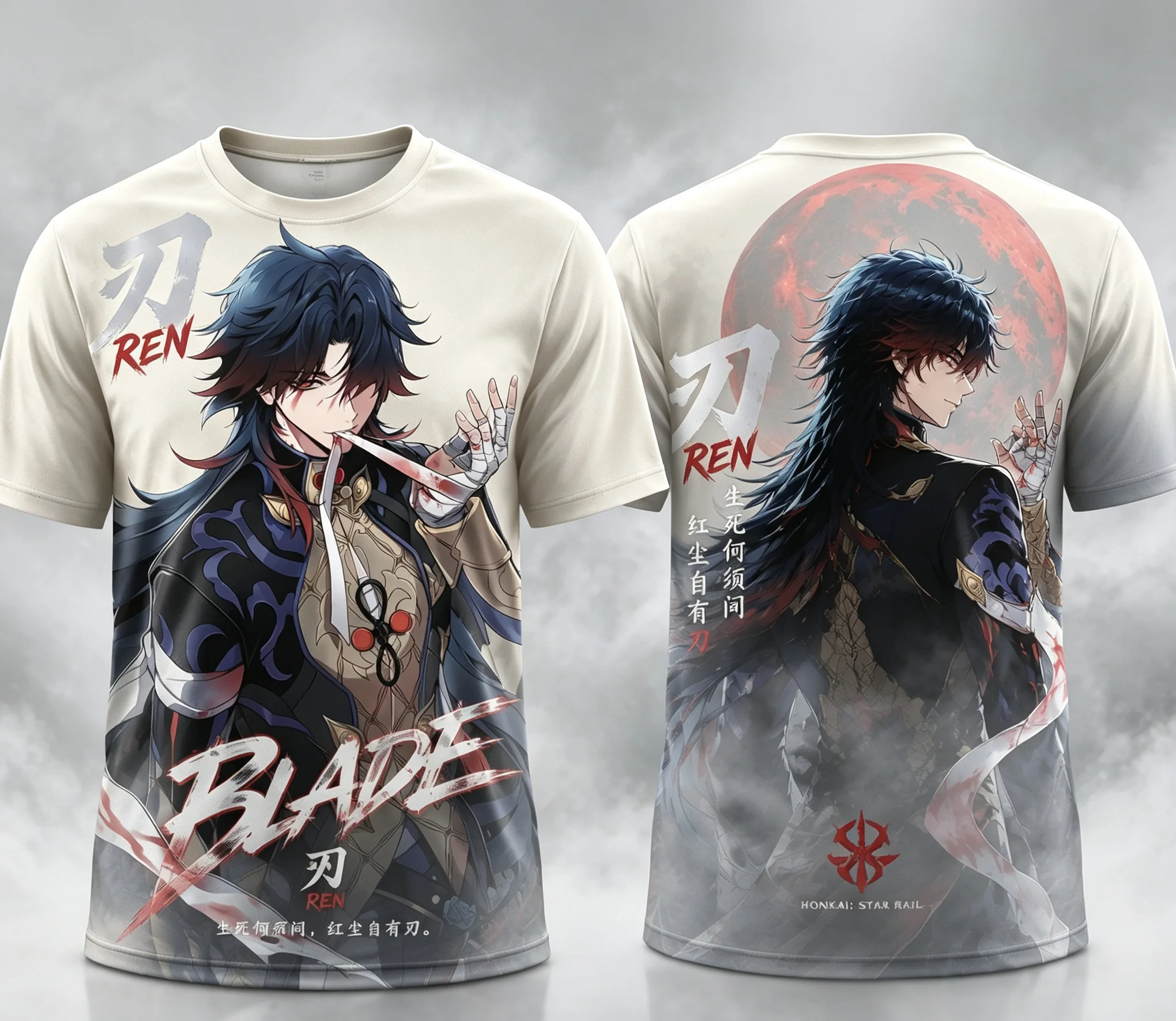 Blade Honkai Star Rail Anime Character Graphic T‑Shirt Unisex Casual O‑Neck Short‑Sleeve Tops For Men Women
