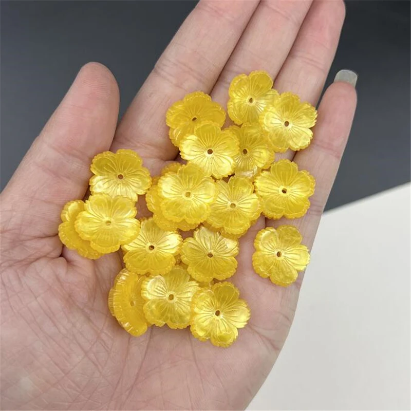 10Pcs/Lot New Creative Acrylic Torus 22MM Acetic Acid 3D Flower Beads Charm Connectors Diy Hair Jewelry Making Resin Accessories