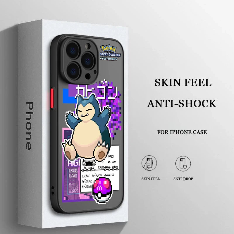 Comics P-Pokemones Gengar Frosted Translucent For Apple iPhone 15 14 13 12 11 XS XR X 8 7 SE Pro Max Plus Mini Soft Phone Case