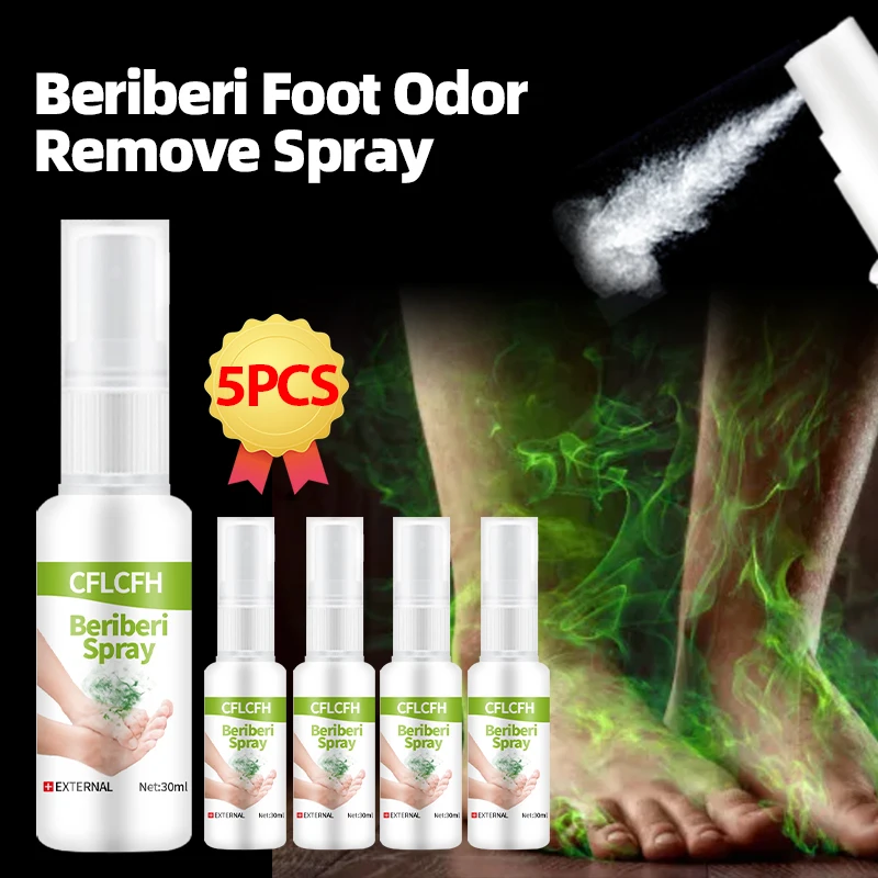 5CPS Foot Fungus Killer Beriberi Foot Odor Treatment Herbal Medical Spray Tinea Pedis Remover Anti-itch Inhibits Fungus Liquid