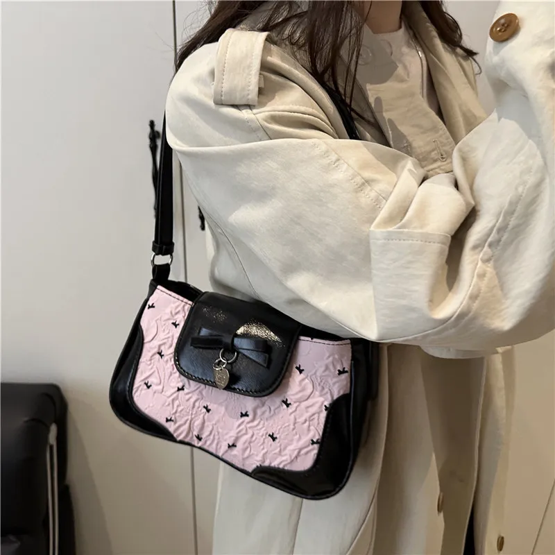 حقيبة إبط عصرية مزخرفة - تصميم نسائي عصري بعقدة على شكل فيونكة، كتف واحد/حفلة كروس للاستخدام اليومي #2