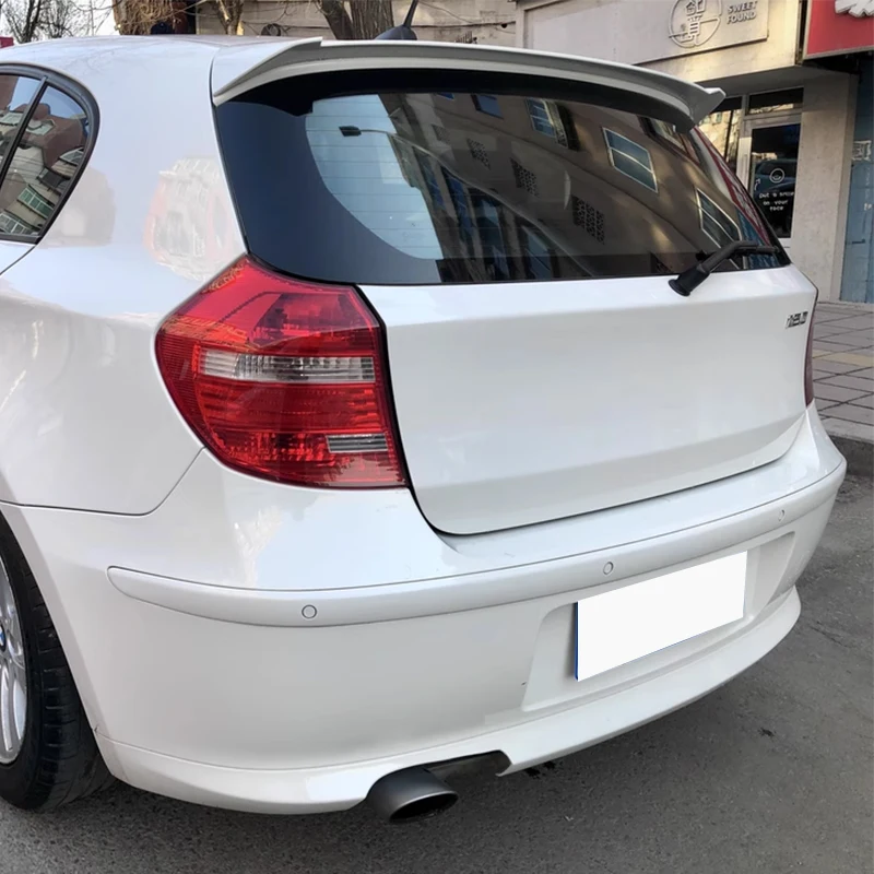 لسيارات BMW 1 Series 2004-2012 E87 E81 Hatchback 116i 120i 118i غطاء صندوق السيارة الخلفي سقف سبويلر أجنحة الكربون الأسود اكسسوارات السيارات جزء