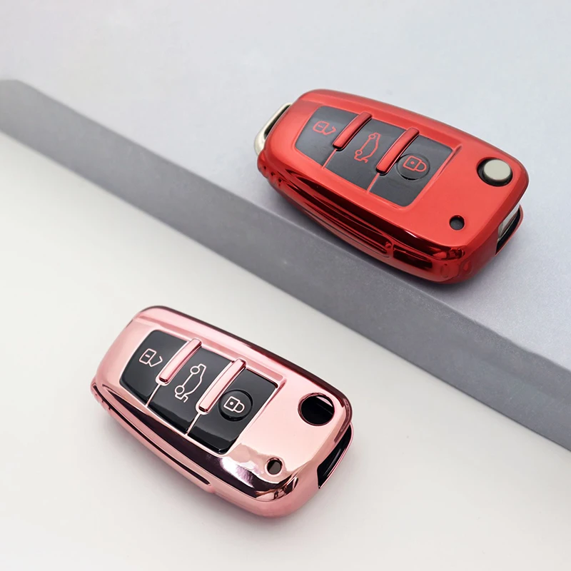 حافظة مفاتيح واقية من مادة البولي يوريثان الحراري ، حافظة واقية من قذيفة السيارة بدون مفتاح ، بدون مفتاح ، أودي A3 8L 8P A4 B6 B7 B8 A6 C5 C6 4F RS3 Q3 Q7 TT 8L 8V S3