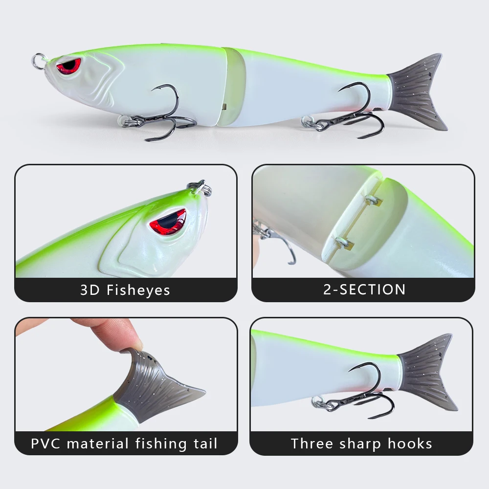 5 Stück Angelköder Madness Swimbait 115mm Großer Köder Meeresangeln Harter Köder Riesiger Gelenkköder Leurre Leurre Balam – Detail 3