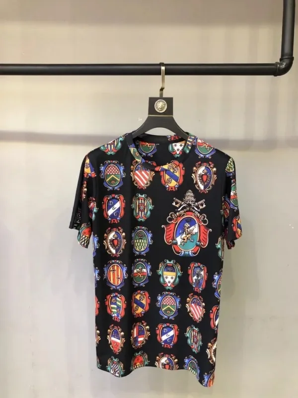 2024 Fashion Printing Baroque Brand T-shirt Men Summer Clothing Luxury Royal Style Short Sleeve Mens Casual Clothes Hip Hop Tops