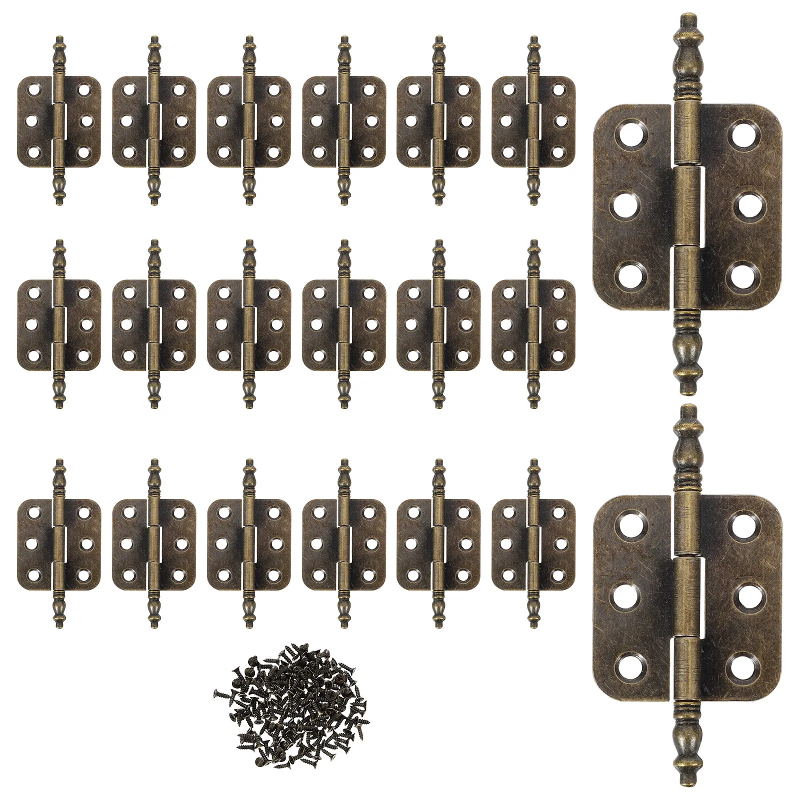 

20 шт. мини-петель, ретро-винтажные декоративные латунные петли для деревянных шкатулок, шкафов, мебельной фурнитуры, маленькие петли для поделок и деревообработки