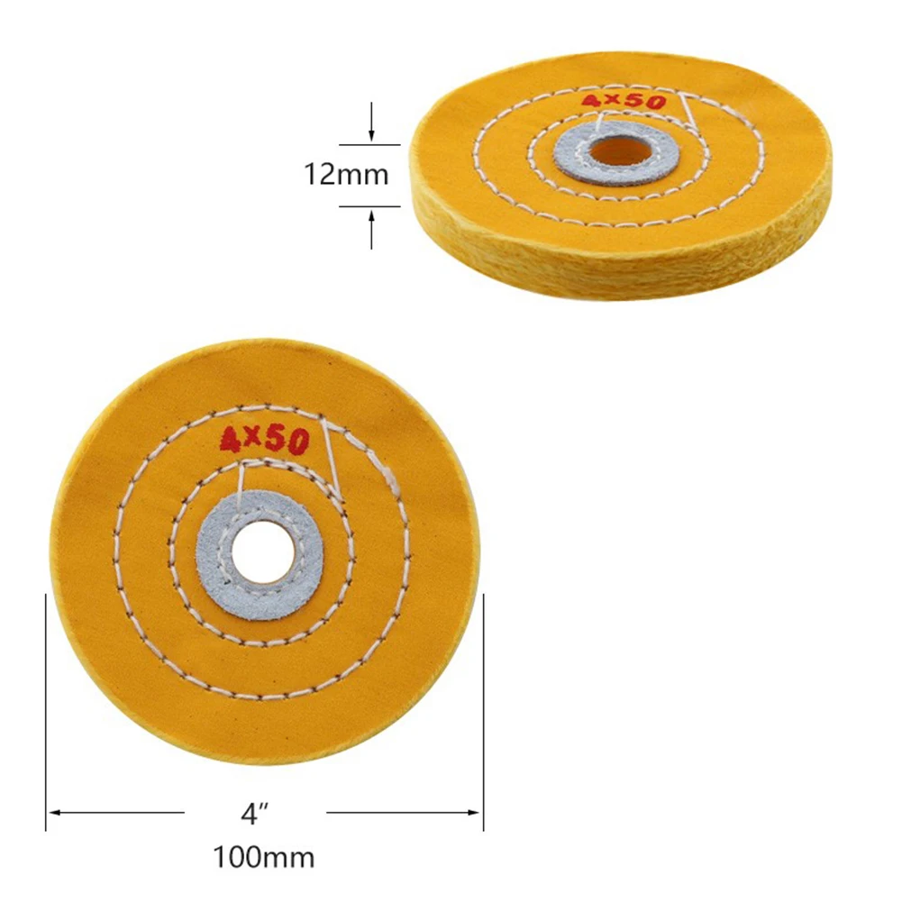 

4-дюймовые полировальные круги, 4 шт., адаптер для абразивных инструментов, ткань из чистого хлопка для настольной шлифовальной машины, электрическая дрель, абразивные инструменты.