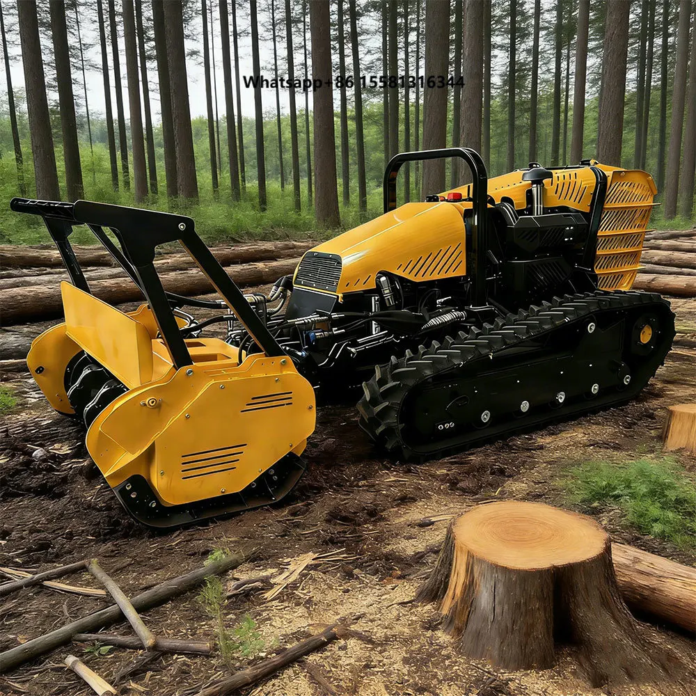 Remote Controlled Crawler Forestry Mulcher Track Slope Grass Cutting Intelligent Robot
