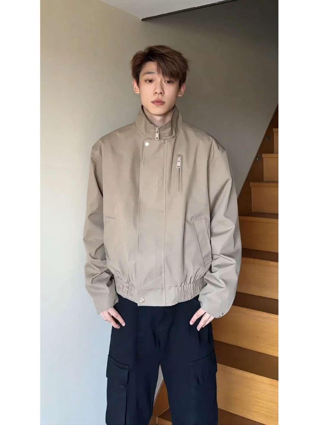 

Мужская демисезонная куртка Harrington для активного отдыха, с воротником-стойкой, на флисовой подкладке, для работы, стильная и удобная