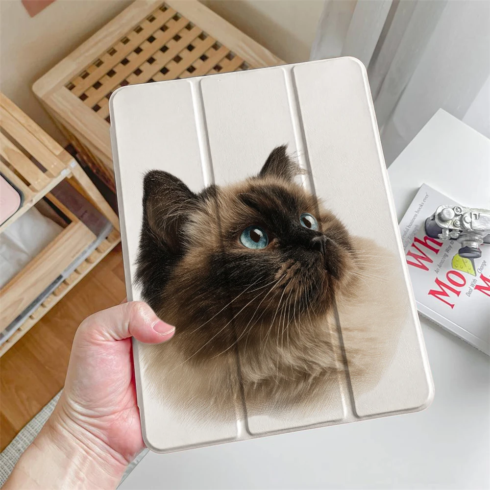 

Чехол для планшета ipad air 11 m3 m2 Air 11 10,9 Smart Cover для iPad Mini 6 7th A17 Pro 11 12,9 13 Cat avatar Print Shell