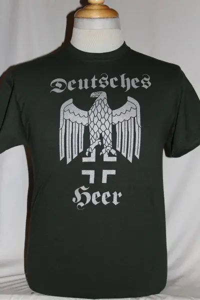 WW2 WWII German Eagle w cross Deutsche HEER Military Army T shirt long or short sleeves