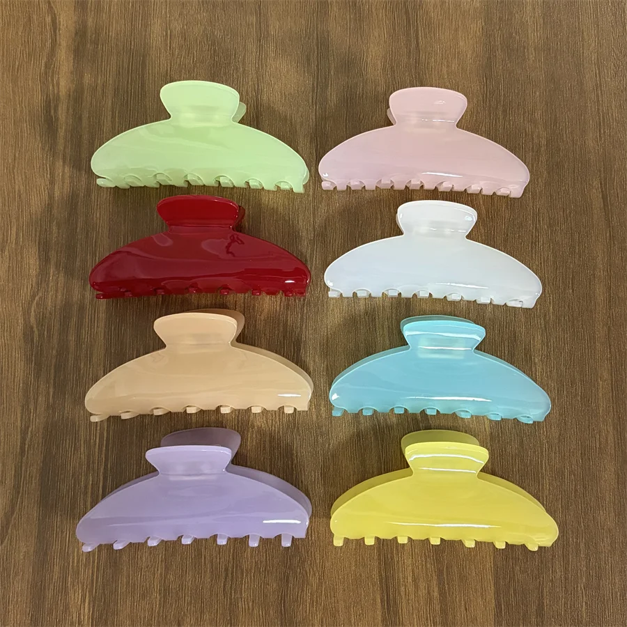 Large Hair Claw Clip Solid Jelly Color Glossy Shark Clip Hair Clip Casual Daily Hair Holder Women Hair Accessories
