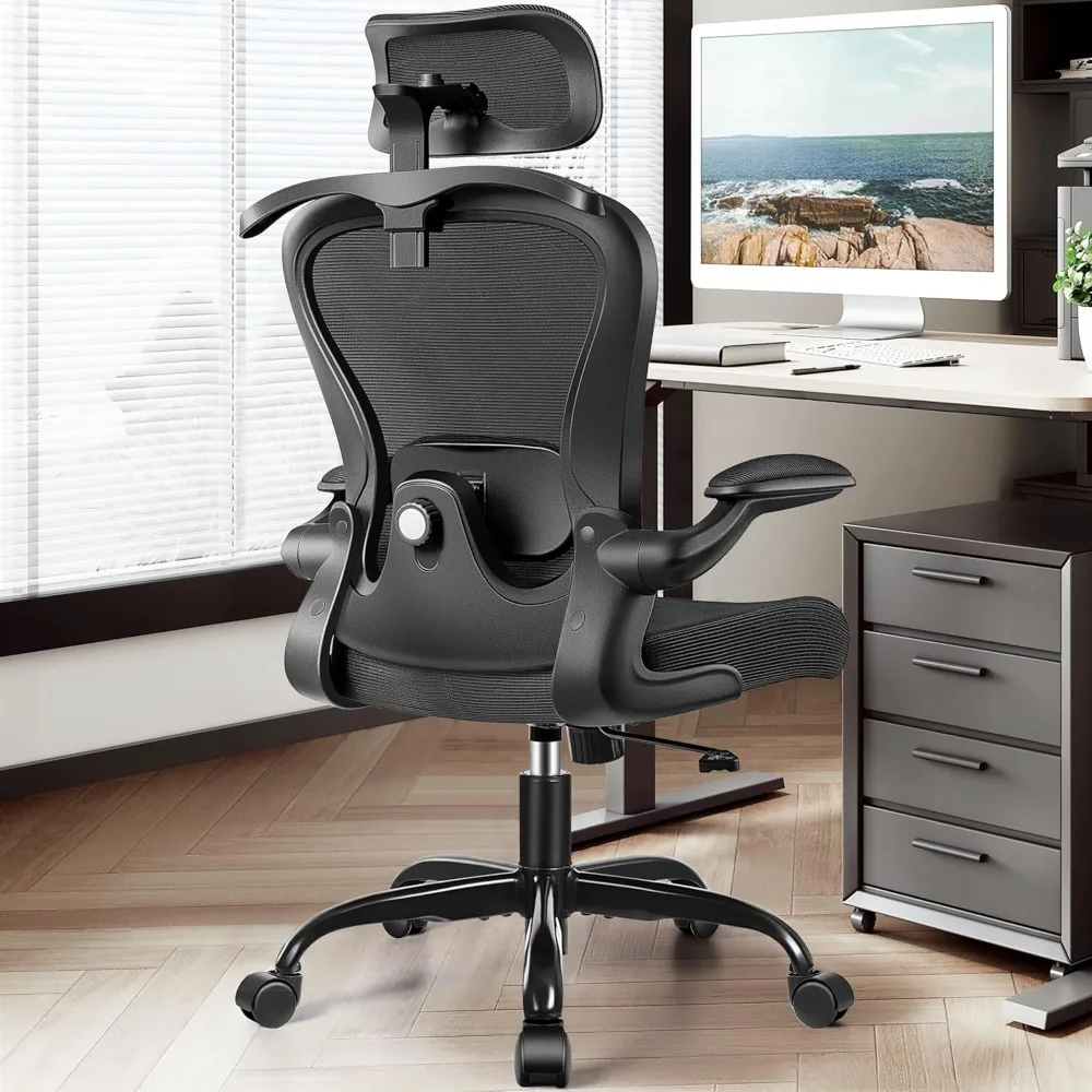 Bürostuhl, ergonomischer Bürostuhl mit 3D-Lordenstütze 3D-Kopfstütze, bequeme Home-Office-Schreibtischs tühle mit hoher Rückenlehne