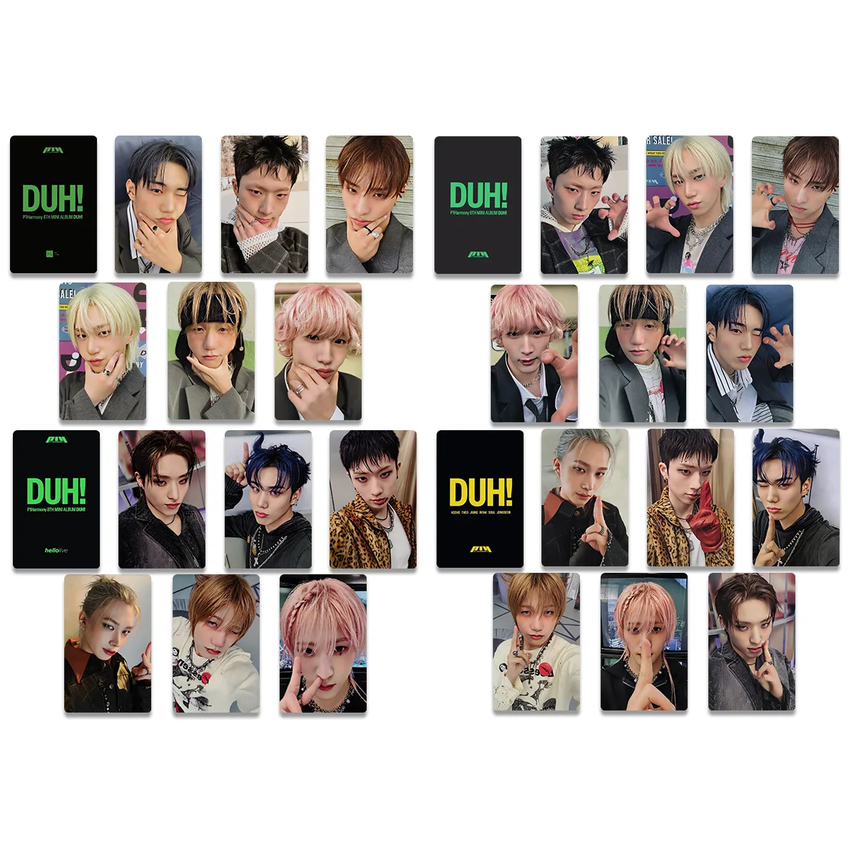

6шт/набор Kpop P1Harmony DUH! Альбом Фотокарточка KTOWN4U FNC SHOP Карта преимуществ THEO KEEHO JIUNG INTAK SOUL JONG SEOB Коллекция фанатов