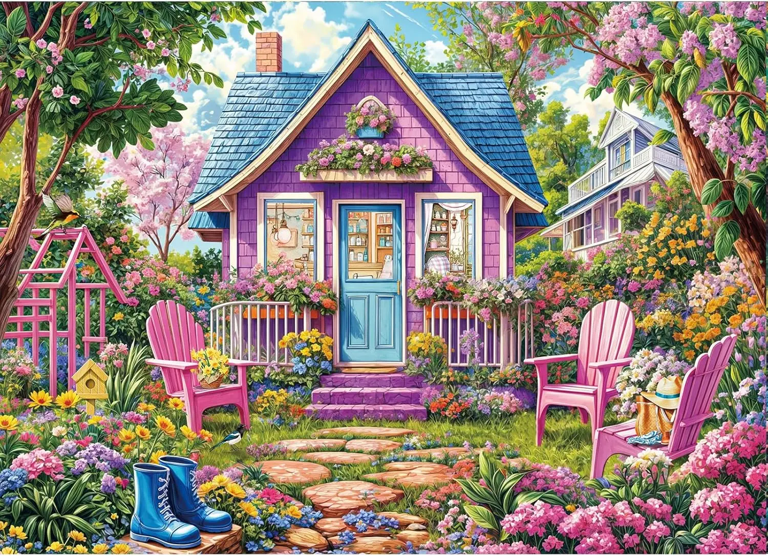 Beautiful Cottage Puzzle 120-1500 Pieces Kid's Puzzle Challenge Game Exercise Brain Power Cultivate Imagination Handmade Toys