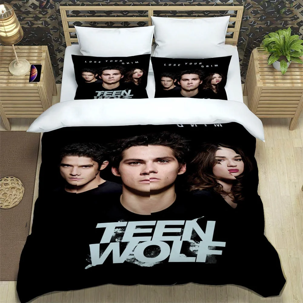الأزياء المسلسلات التلفزيونية في سن المراهقة الذئب طقم سرير واحد التوأم كامل الملكة الملك الحجم طقم سرير الكبار طفل غرفة نوم غطاء لحاف مجموعة المنسوجات المنزلية