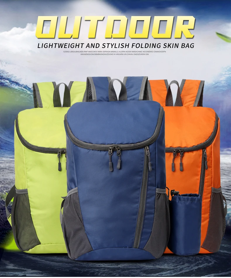 23L Tragbare Tag Pack Faltbare Rucksack Klapp Bergsteigen Tasche Ultraleicht Outdoor Radfahren Rucksack Reise Knapsack Wandern Handgepäck Tragbar Sport Laptop speicher Hautbeutel Wasserabweisend – Detail 1