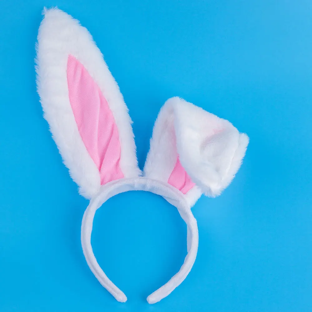 Long Bunny Ears Hairband Easter Plush Rabbit Ears Headband Cartoon Party Headdress Cosplay Hair Accessories Festivel Decor