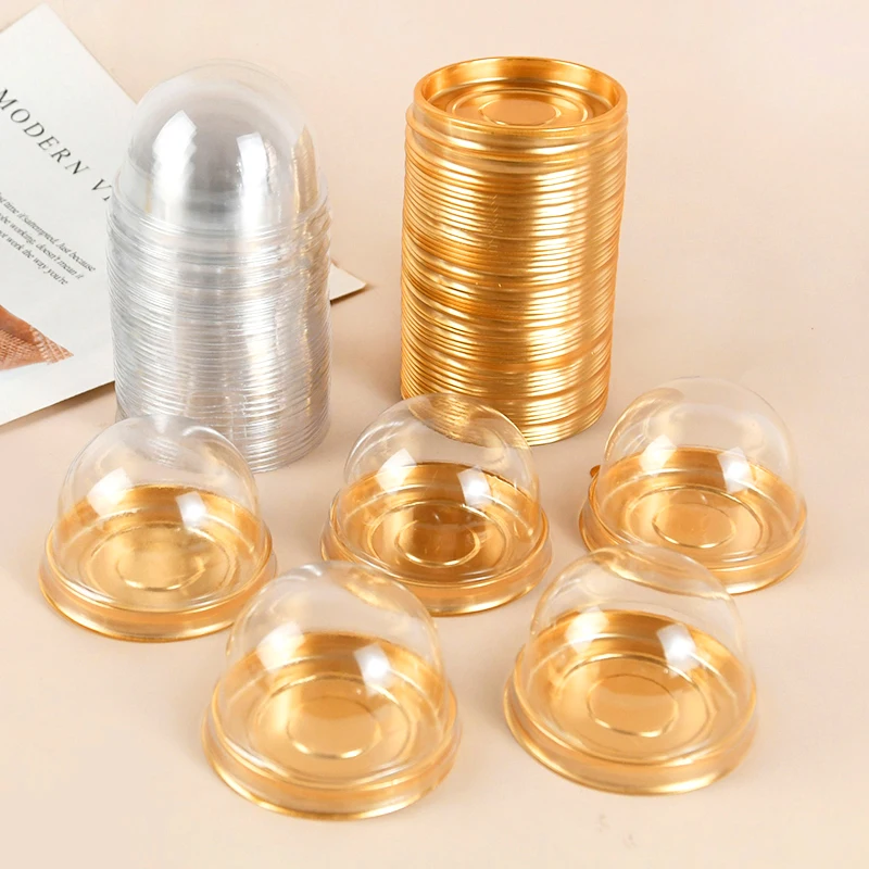 

10/20pcs Clear Mini Moon Cake Boxes Plastic Cupcake Holder Egg-Yolk Puff Packaging Box Christmas Wedding Party Dessert Box Gifts