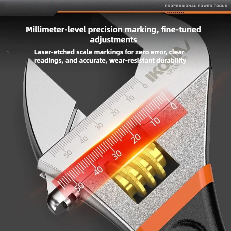 1 Pcs 6/8/10/12/15 Inch Universal Spanner Adjustable Strong with Non-slip Handle Large Opening Monkey Wrench