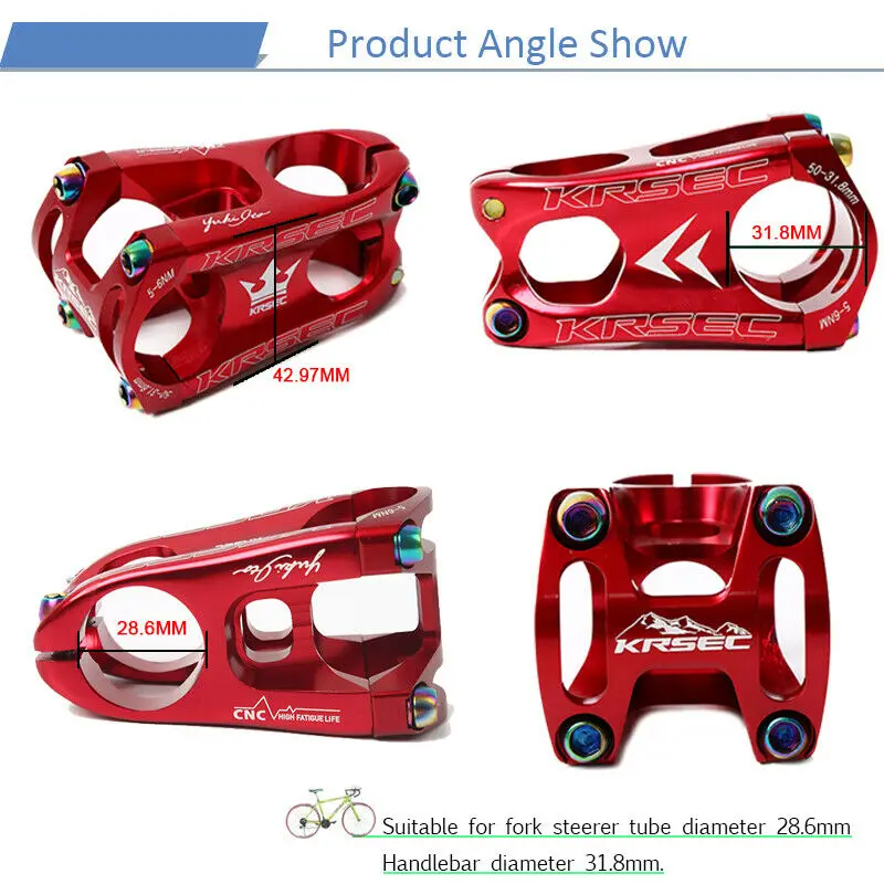 31.8mm Aluminum Bicycle Stem Downhill CNC MTB Bike Stem Mountain Road Bike Handlebar Ultra-light Short-Handle Stem