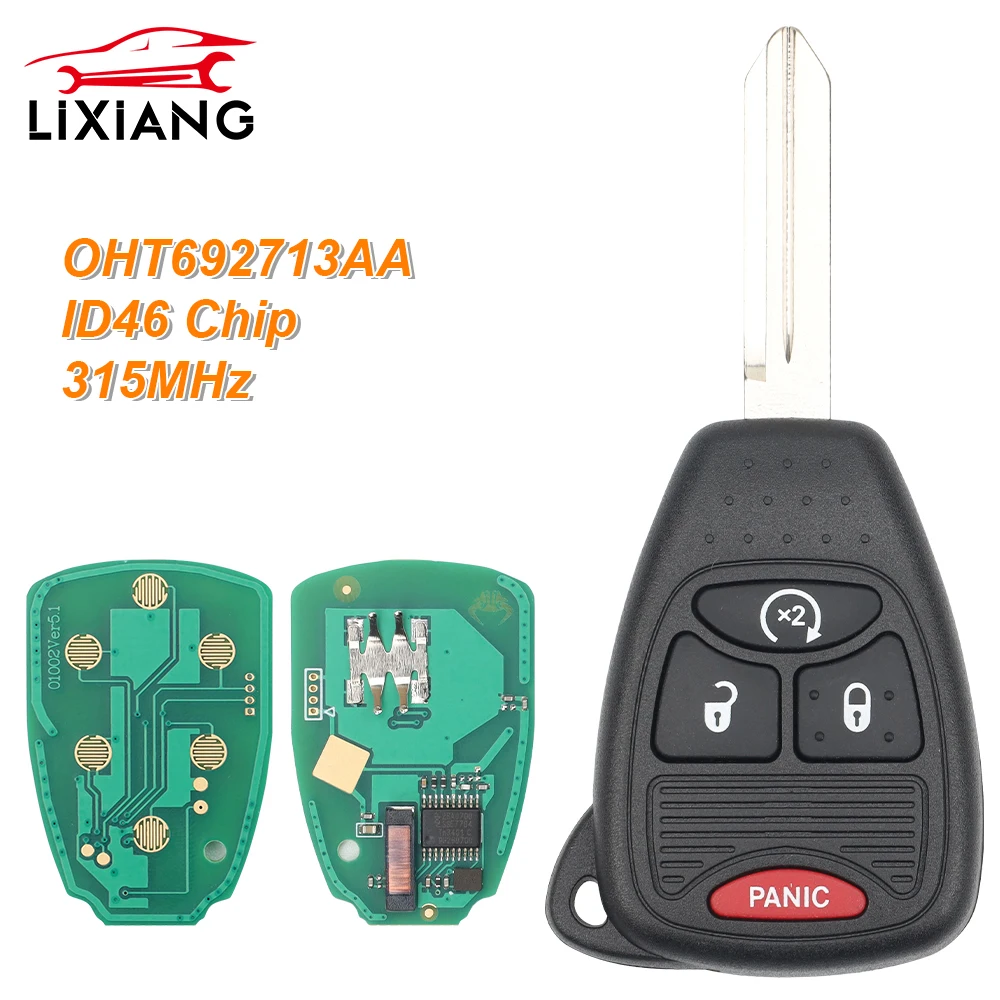 LIXIANG For Jeep Compass Wrangler Patriot 2009 2010 2012 13-2017 key Head Remote 4 Button ,OHT692713AA PCF7941,315MHz 68039414AA