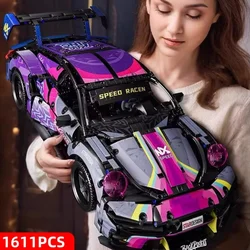 2024 New 1611Pcs New Tech Building Blocks Super Racing Cool Model Smooth Design ABS Material Birthday Gift For Kids Without Boxe